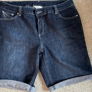 CJ Banks Blue Jean Shorts with Rolled Hems